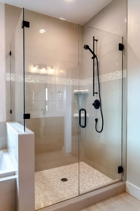 Glass Panel with Matte Black Fixtures
